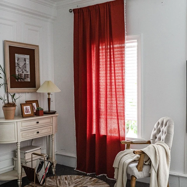 Color sólido, cortinas cortas opacas para el dormitorio, cocina, sala de  estar