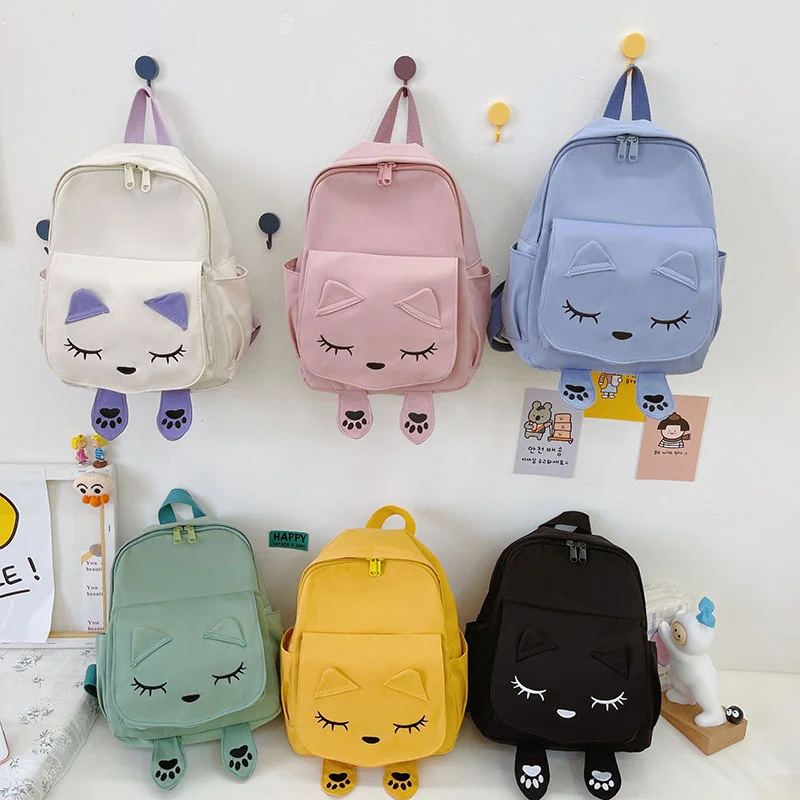 

Embroidery Cute Cat Backpacks for Children Travel Shoulder Bags Birthday Gifts Kids School Bag Girls Boy Backpack mochila hombre