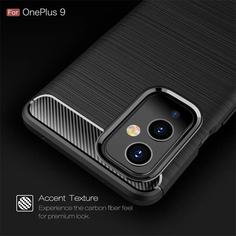 Oneplus 9 LE2113 LE2115 케이스 탄소 섬유 보호 갑옷, 부드러운 실리콘 TPU 뒷면 커버 전화 케이스 Oneplus 9 Oneplus9 LE2111