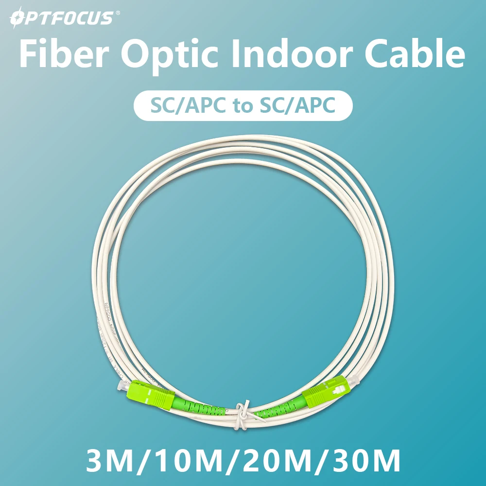 High-Performance Fiber Optic Indoor Cable - SC APC Single Mode, Low Loss Patch Cord