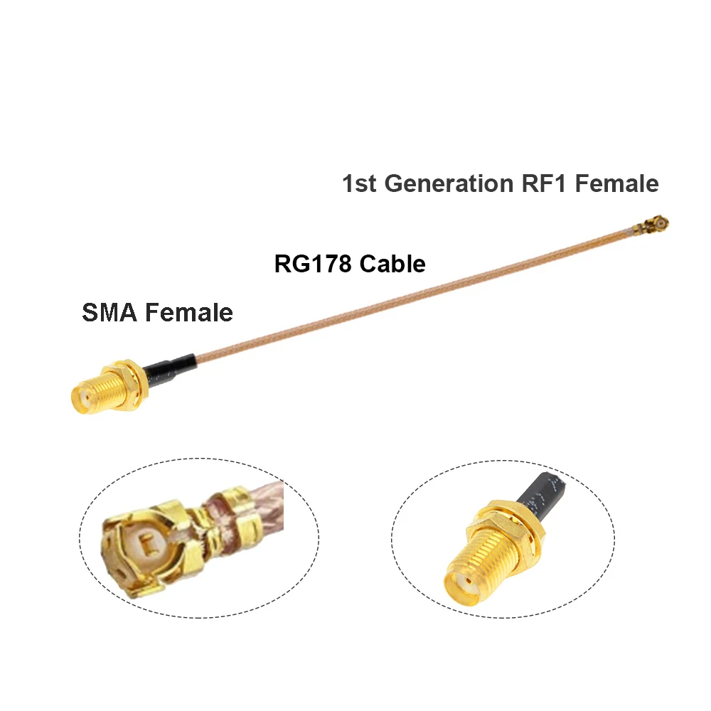 2pcs UFL IPX RF1 여성-SMA 여성/남성 WIFI 안테나 RF 케이블 RG178 피그테일 확장 BEVOTOP