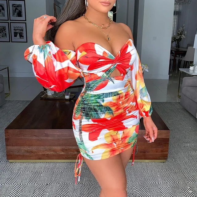 Sexy Night Out Dresses for Women 2022 Spring Summer New Fashion Long Sleeve  Drop Shoulder Bags Hip Slim Fit Mini Skinny Dress - AliExpress