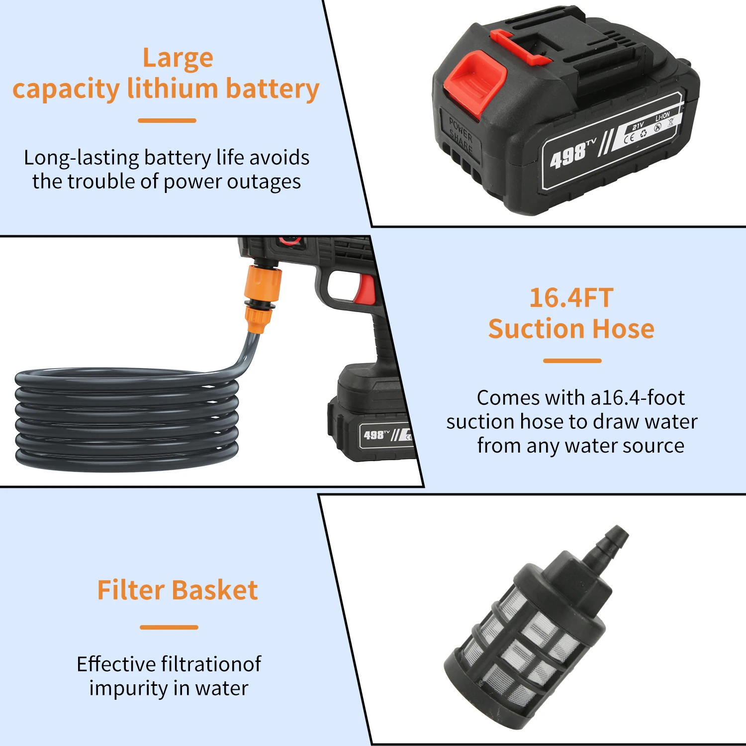 Rechargeable battery pack and charger for the water gun