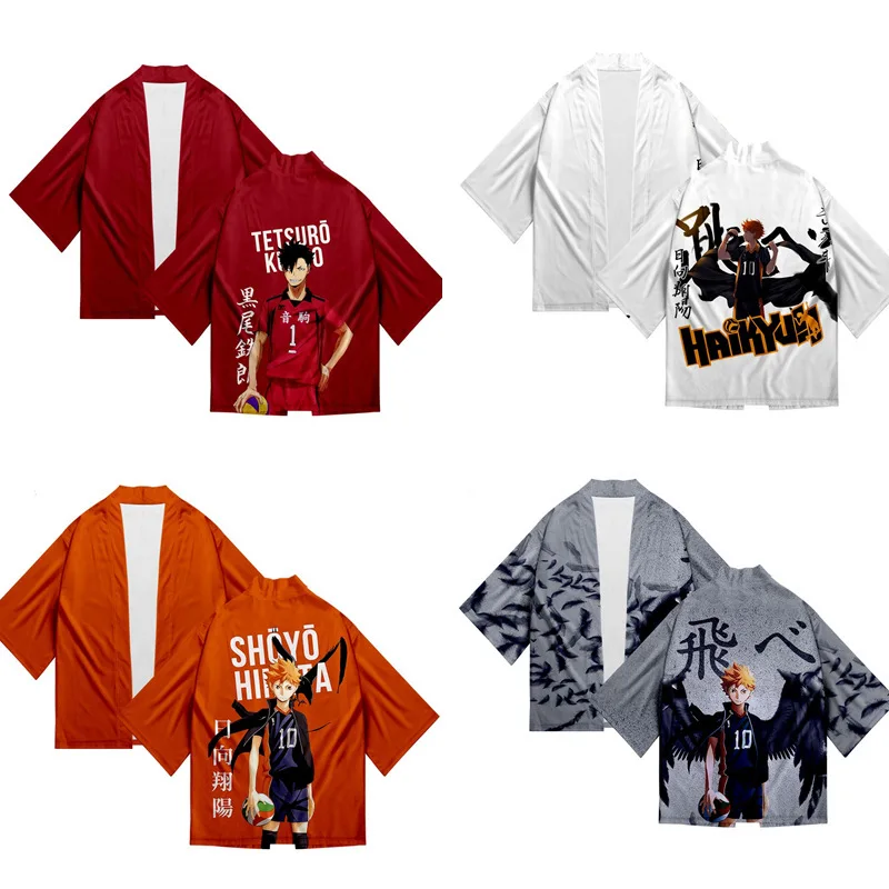 

Anime Volleyball Junior 3D Digital Printing Japanese Harajuku Kimono Robe Cloak Pajamas Cardigan