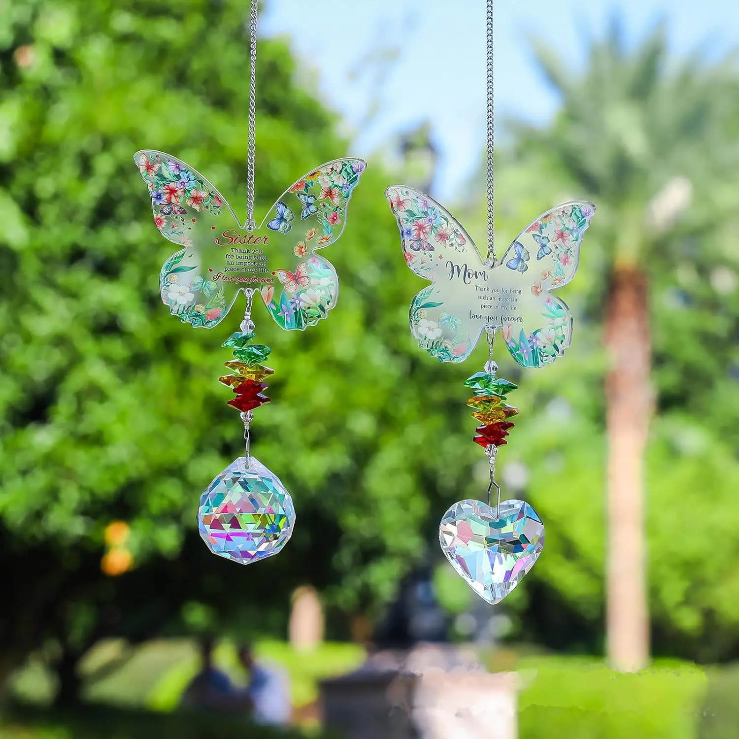 Mom Sister Birthday Gift, Gifts for Sisters Crystal Suncatcher, Mother's Day Birthday Christmas Gift Butterfly Sun Catchers