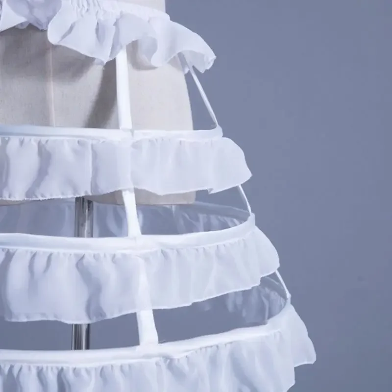 Lolita Petticoat lolita petticoat wedding petticoat petticoat underskirt petticoat skirt Women Girls Lolita Hollow Lotus Leaf Lace Bird Cage Fish Bone Skirt Cosplay Dress Skirt Petticoat Bride Wedding Dress Lining