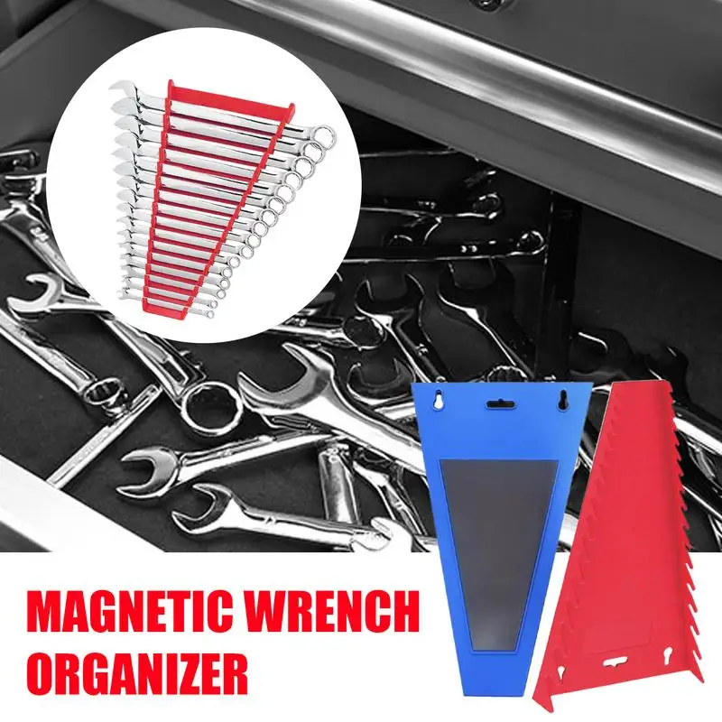 Wrench Spanner Sorter Holder Magnetic Wrench Organizer Premium Holder Tray Wall-Mounted Tool box Storage Bracket 2pcs tool organizer wrench organizer wrench holder