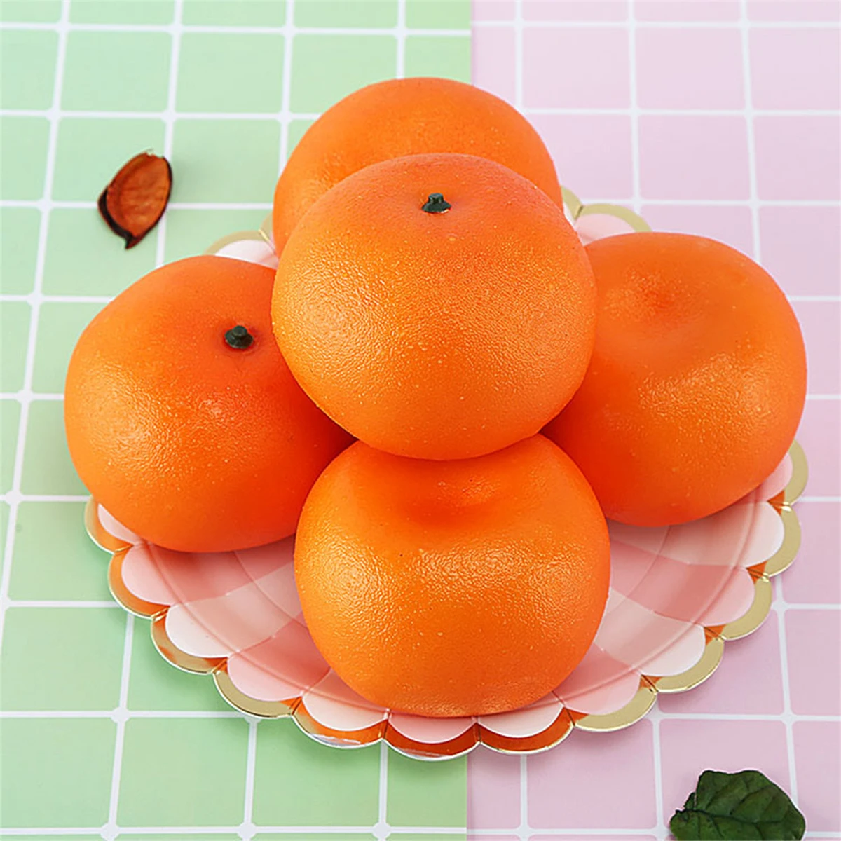 6PCS Simulation Oranges Artificial Tangerines Model Fake Fruit Home Furnishings Restaurant Fruit Tray Decoration Photography artificial fruits and vegetables