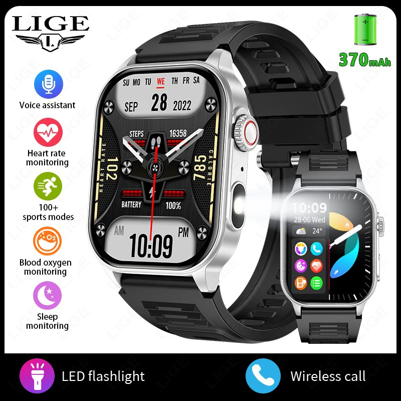 LIGE Smart Watch Women Bluetooth Connect Phone 24 Hour Health Monitoring Sports Bracelet Digital Smartwatch Gift for Men Women