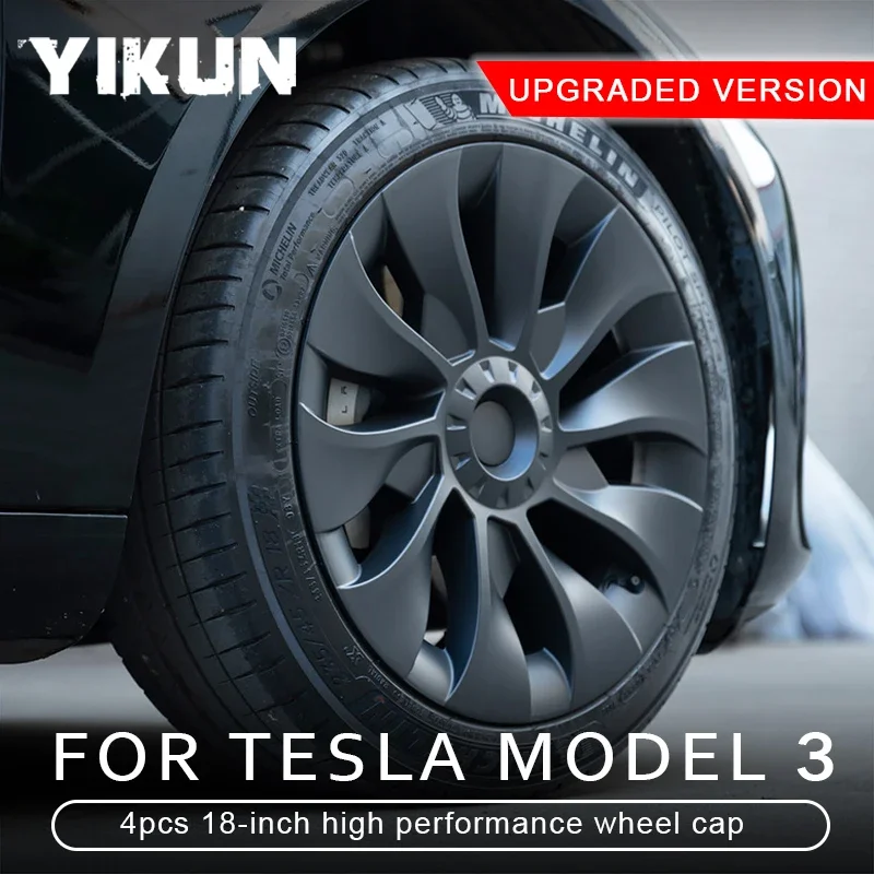 Wheel Hub Caps 4PCS Car Replacement For Tesla Model 3