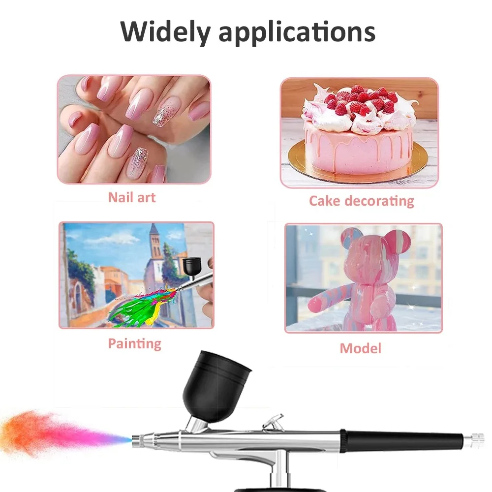 Portable Single Action Airbrush 0.3mm Nozzles Spray Gun Pen for Model Cake Nail Car Painting Beauty Inkjet 4