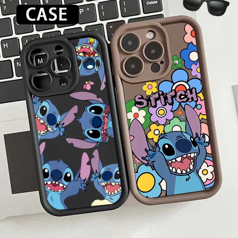 Fiori Stitch Per Apple Iphone 7 8 Se 2022 X Xr Xs 11 12 13 14 15 Mini Plus Pro Max Eyes Ladder Phone Case Silicone Funda Soft