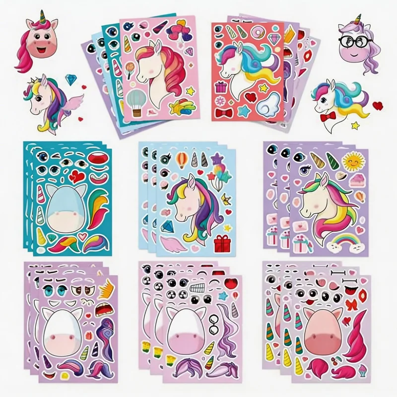 Einhorn-Party-Dekoration Pappteller Becher Servietten Tortendekoration 3D-Ballons Regenbogen-Einhorn Geburtstags-Party-Geschirr-Set für Kinder – Detail 25