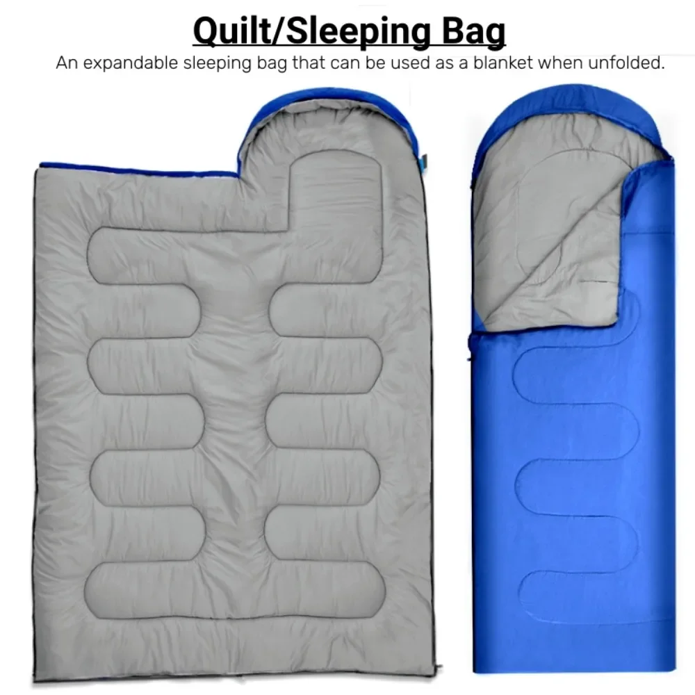 Ultralight Sleeping Bag Waterproof Thickened Winter Warm Envelope Hooded Sleeping Bag for Camping Traveling Suppiles