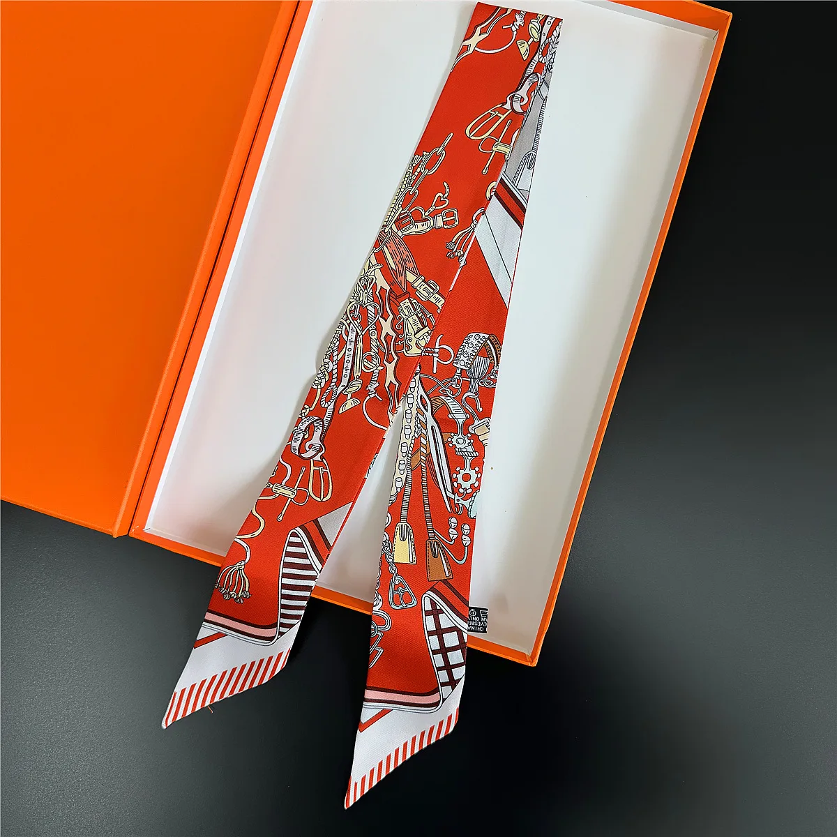 Marke Design Gürtel Frauen Schal Luxus Seide Schal Mode Haar Stirnband Foulard Tasche Dekoration Dünne Tasche Schals Halstuch – Detail 6