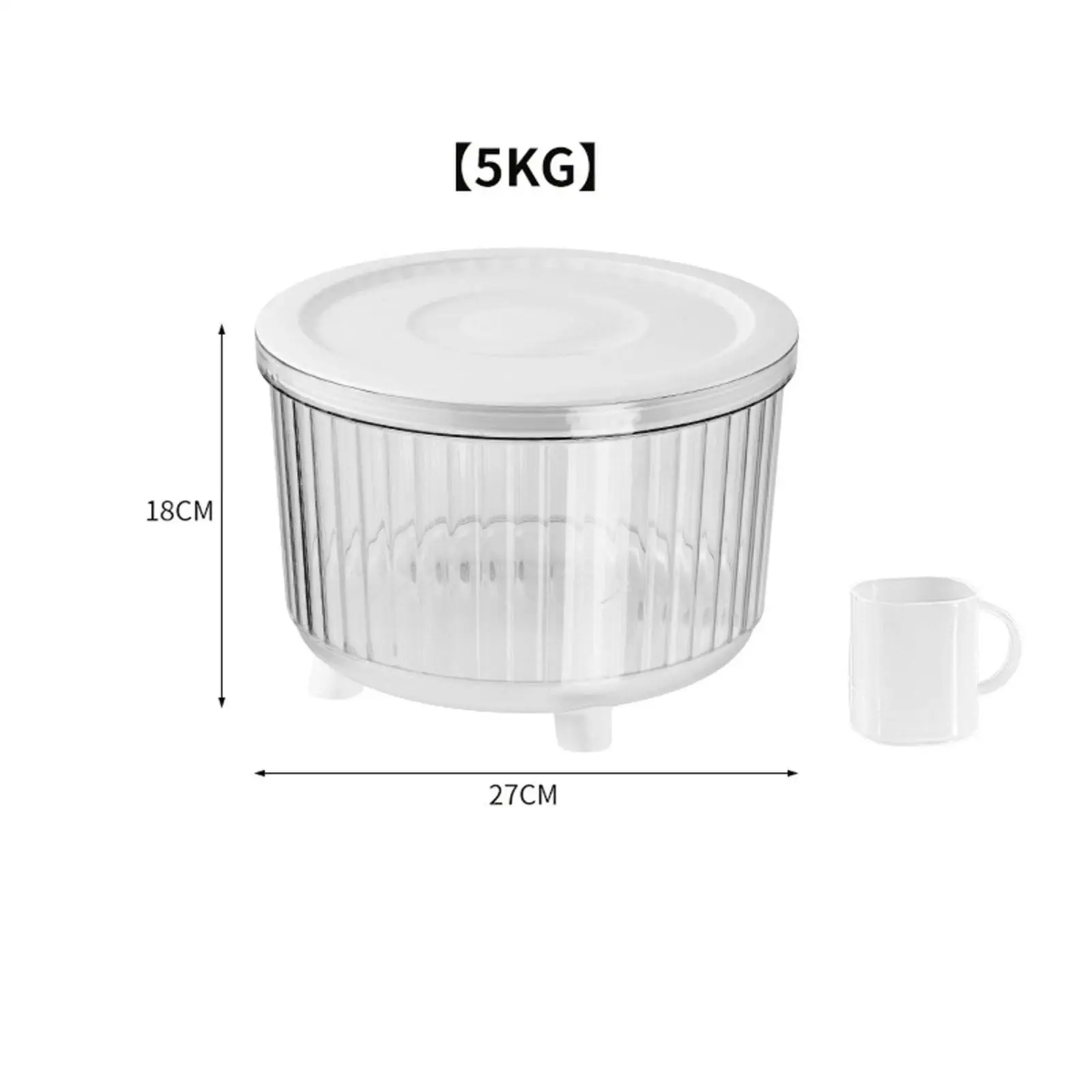 Airtight Storage Container with Lid Airtight Seal Transparent Body Leakproof Dog Food Bucket Cereal Rice Bin Pet Food Dispenser