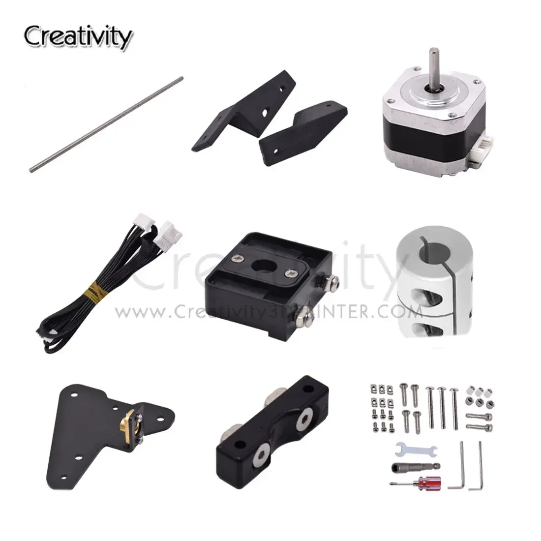 Ender3 Dual Z Axis Upgrade Kit For Ender 3/CR10 With Motor Printer Accessories Lead Screw Kits 3D Print Parts With Belt Pulley