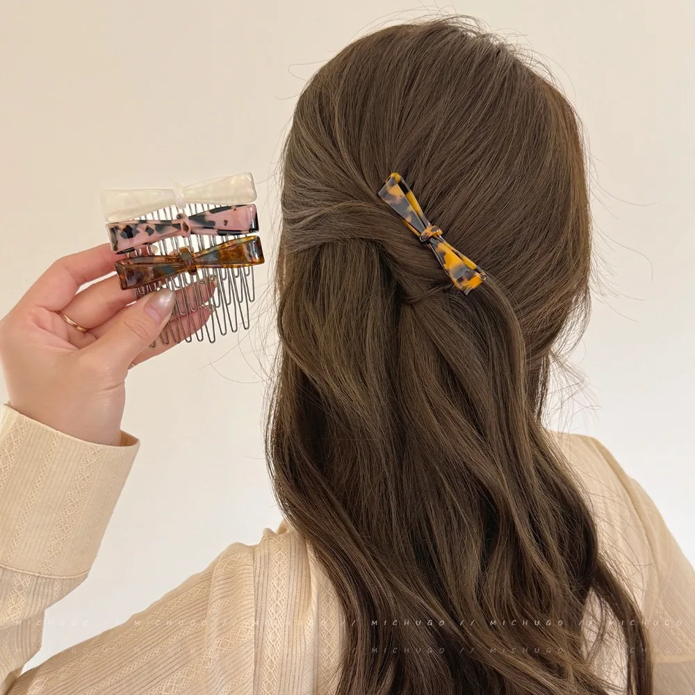 Klassische Acetat-Haarspangen mit Metallbogen für Damen und Mädchen – Neue Pony-Kollektion, umgedrehte Haarnadel, Haar-Accessoires, Styling-Tool – Detail 8