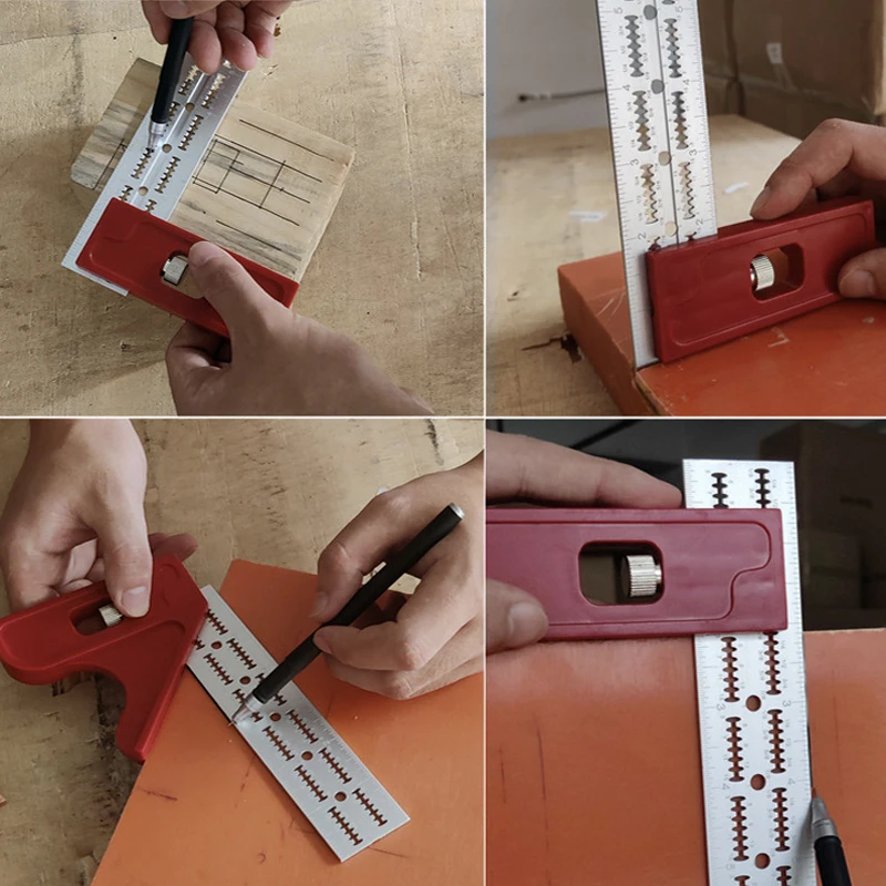 Aluminum Alloy 0-180 degree Protractor for Precision Carpentry and Woodworking, Edge Ruler Angle Gauge Measuring Tool