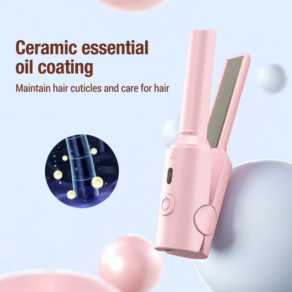 USB Portable Mini Hair Straightener Curler Professional Hair Straightening Curling Irons Women Hair Wave Flat Iron Styling Tools 6
