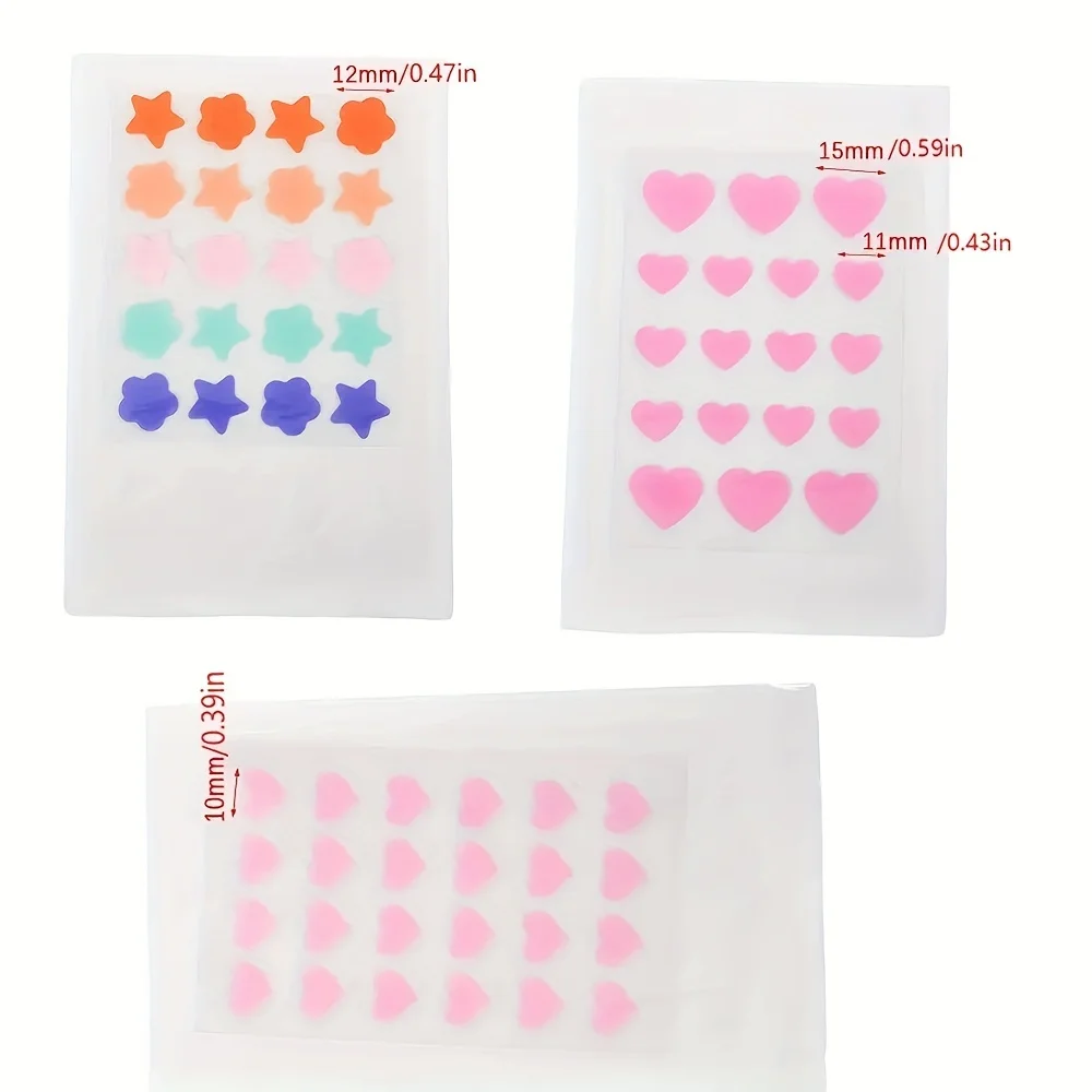 18/20/24Pcs Colorful Cute Star Heart Shaped Acne Treatment Sticker Invisible Acne Cover Pimple Patch Skin Care