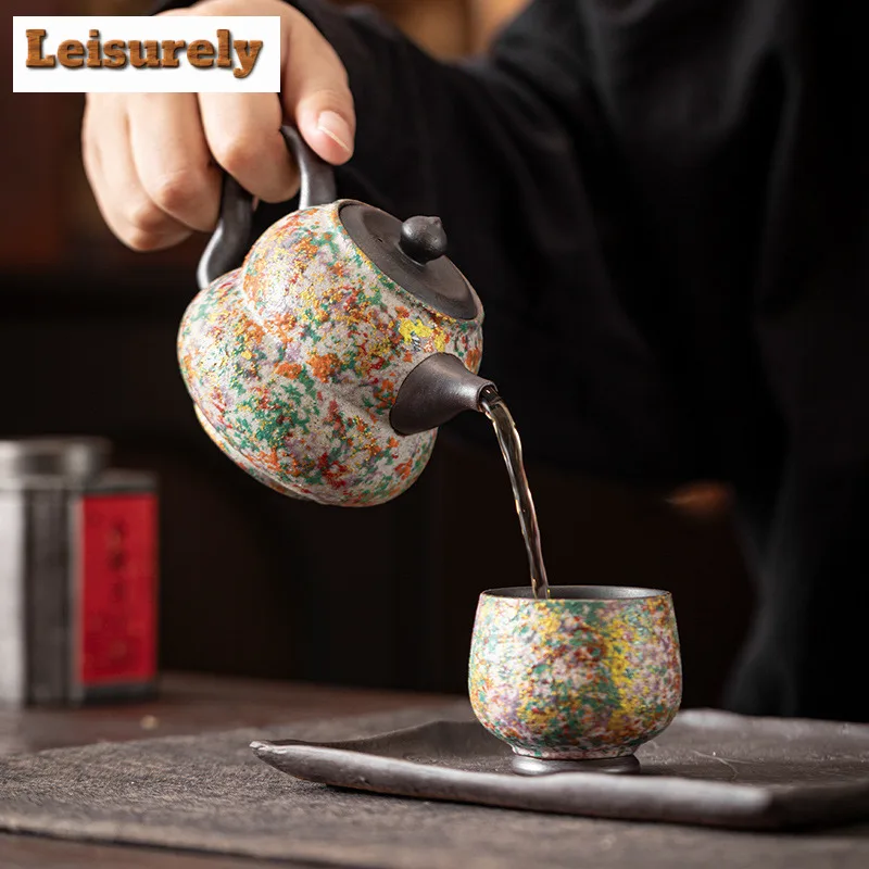 200ml Fortune Teapot Boutique Tea Infuser Pot Tea Soaking Kettle With Ball Hole Chinese Tea Tableware Ornaments Collection Craft