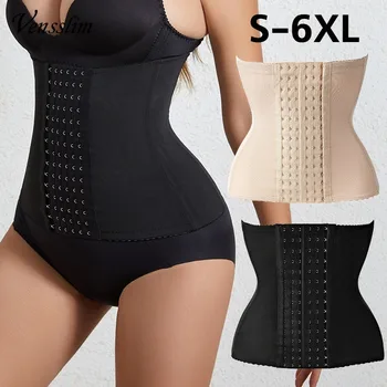 Vensslim S-6XL Plus Size Waist Trainer Corset Women Body Shaper Slimming Belt Tummy Control Hooks Wrpa Belly Compression Strap