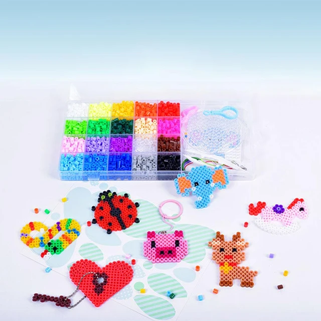 8PCS 5mm Kids beads Pegboards Kits /Fuse Beads White Square Design Board