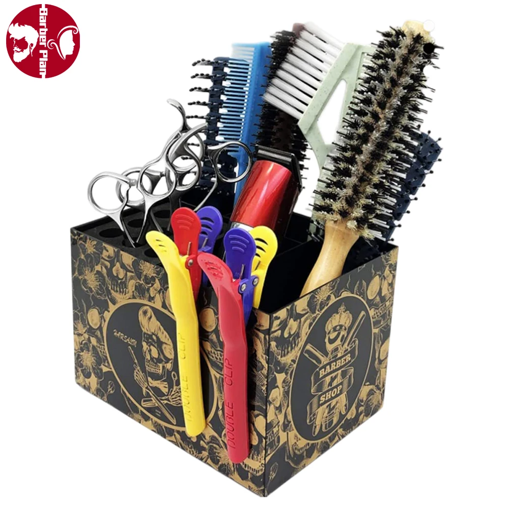 Salon Hairdresser Storage Box Professional Barber Scissors Stand Hair Clips Comb Organizer Barbershop Hairdressing Tool Supplies cards index case business organizer desktop pictures stand visiting office supplies