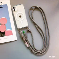 Crossbody Necklace Adjustable Strap Lanyard Magnetic Phone Case with Ultra Soft Cover - Samsung S26 Plus (1)