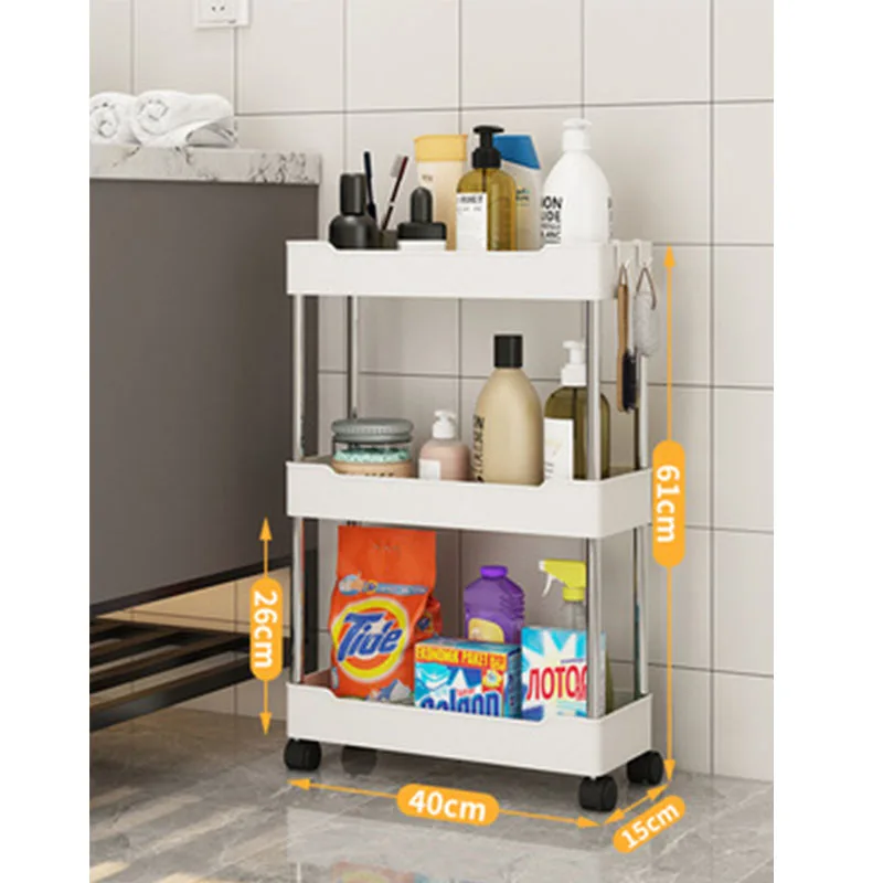 Utility Cart Storage Shelf 1pcs Rolling Movable Gap Storage Rack Kitchen Bathroom Slim Slide Organizer Shelf Livingroom