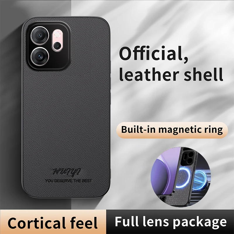 Luxury Leather Texture Magnetic Phone Case - Shockproof Bumper Cover