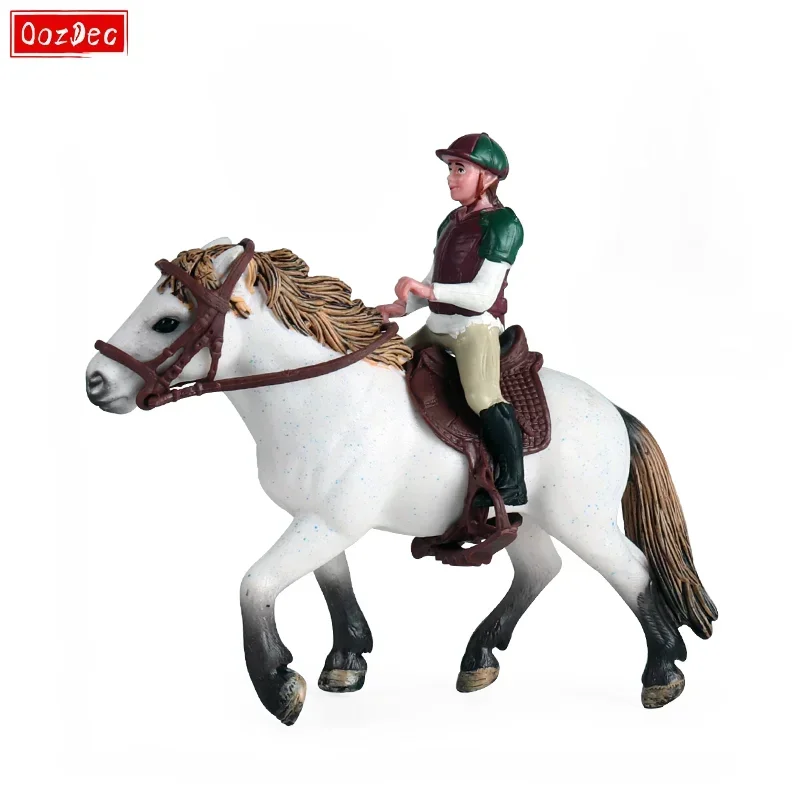 

People Horse Riding Figurine Realistic Riding People Action Figure Plastic Horse Rider Model for Farm Animal