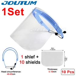 Dental Protective Face Shield with Detachable Anti - Fog Dustproof Covers (1 Shelf 10 Shields)