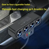 120W Car Phone Charger Cigarette Lighter Adapter PD 3.1A QC3.0 Multi Ports Quick Charge USB Charging Socket Splitter Plug 1