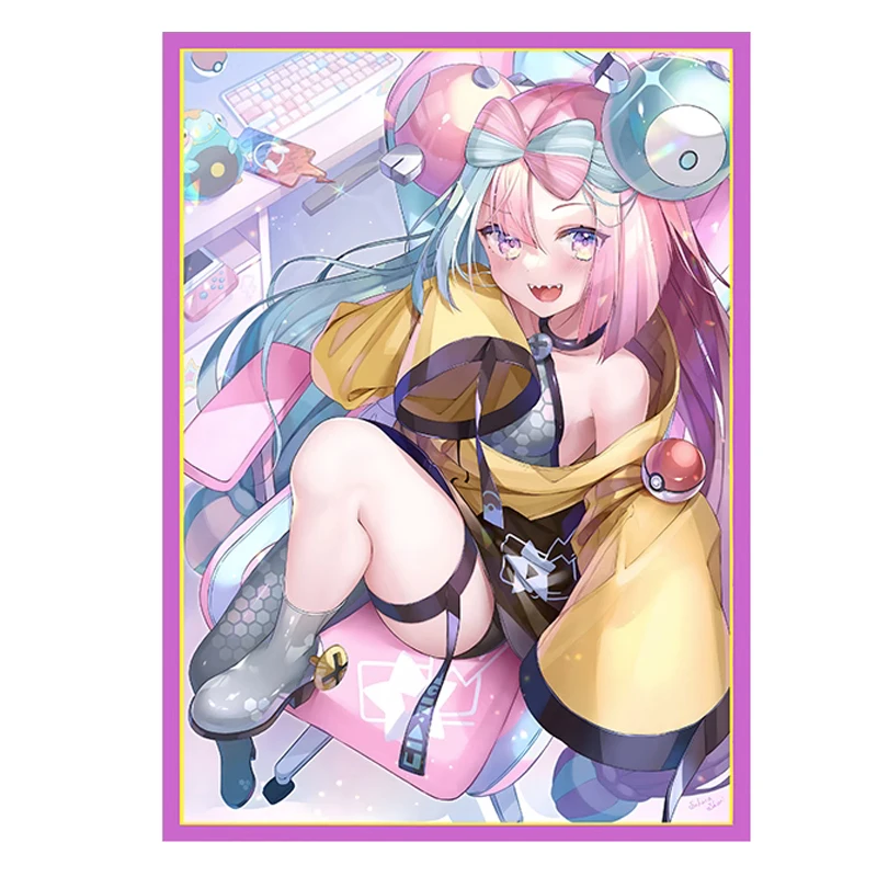 

60pcs/set Pokemon Trainer Iono PTCG card sleeve kawaii card protection Hobby Collectibles Game Collection Anime Gift Toys