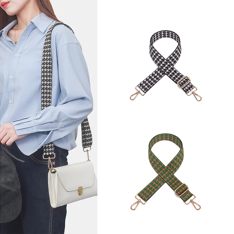 Houndstooth Wide Adjustable Bag Strap