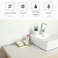Bathroom Kitchen Accessories Sealing Strip Caulk Beautification Tape Self Adhesive Waterproof For Wall Stickers Sink Edge Tape 4