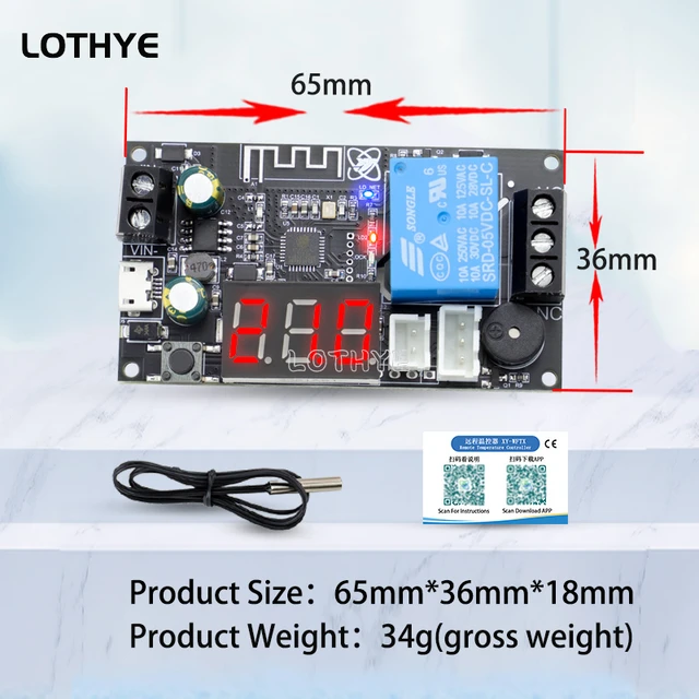 WIFI Remote Thermostat High Precision Temperature Controller Module Cooling and Heating APP Temperature Collection XY-WFT1 WFTX 3