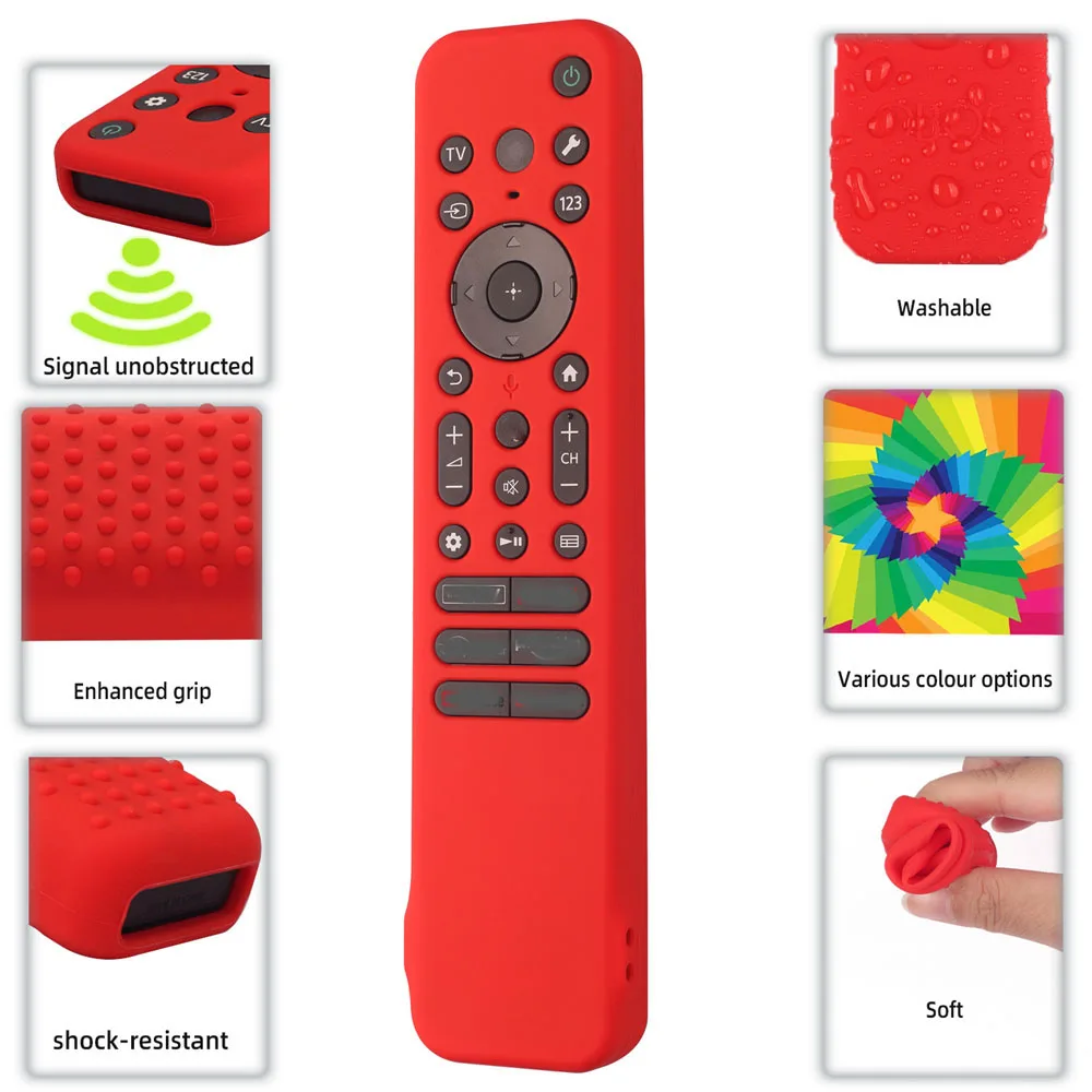 For Sony RMF-TX810U/RMF-TX811U/RMF-TX910U Remote Control Protective Silicone Case Cover Shockproof Anti-Slip Sleeve with Lanyard silicone remote case,silicone remote cover,silicone remote sleeve,remote controller cover,silicone case protector
