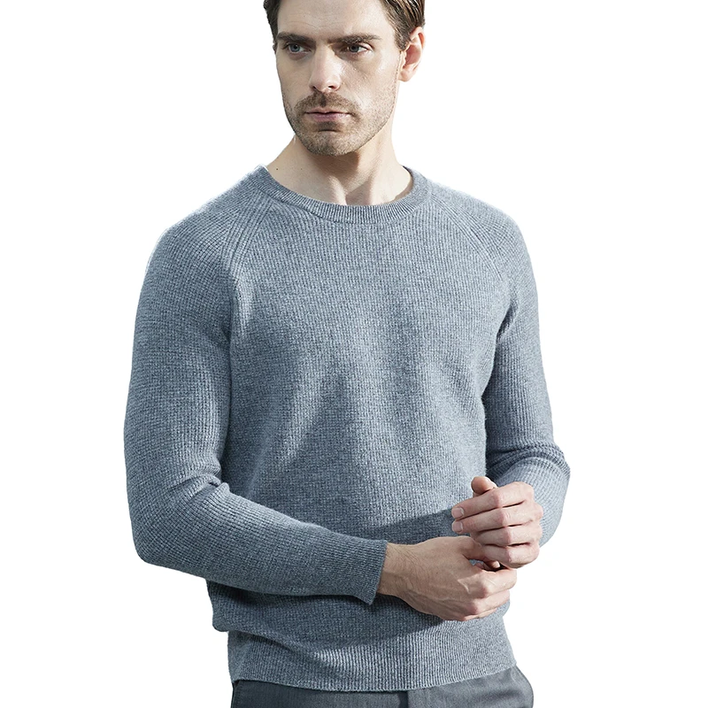 Men Knitted Sweaters Cashmere Sweater 100% Merino Wool O-Neck Long-Sleeve Thick Black Pullover Winter Fall Male Jumpers Clothing 3
