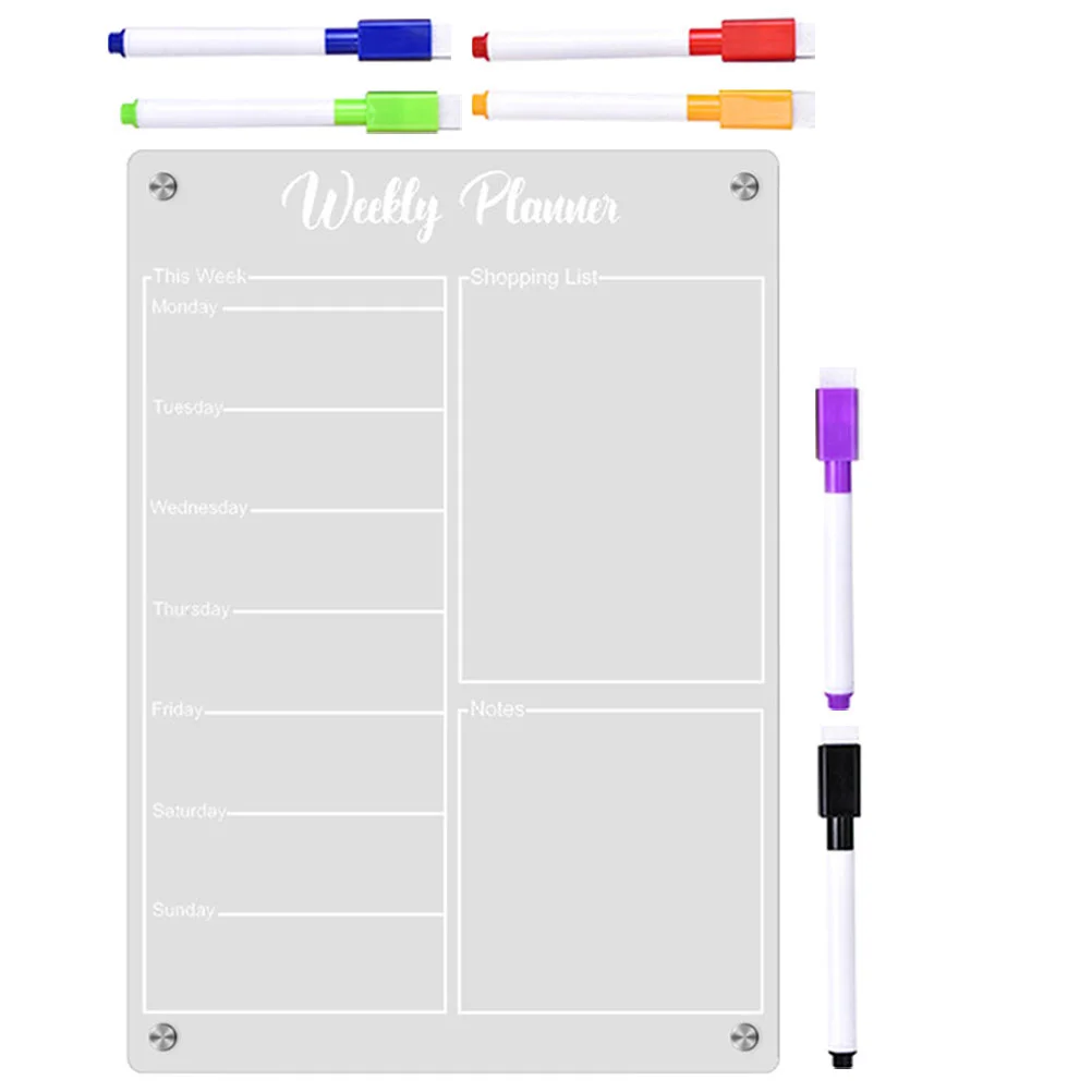 

Weekly Reminder Erasable Schedule Acrylic Calendar For Fridge Calendar Dry Erase Board For Schedule Reminder Fridge