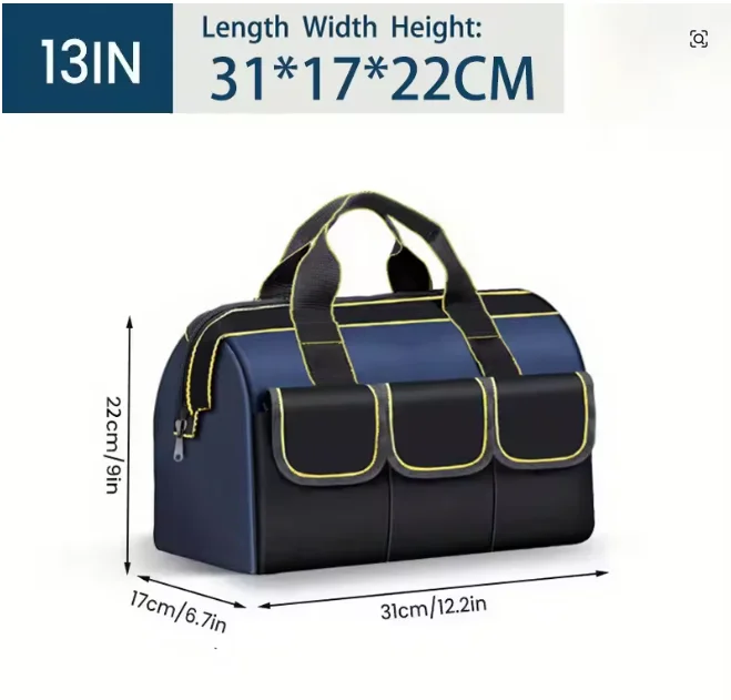 Durable Waterproof Multifunctional Tool Bag with Large Capacity and Multiple Pockets