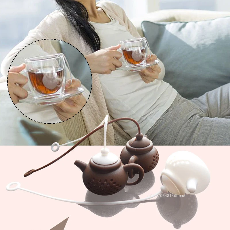 Silicone Teapot-shape Tea Infuser Repeatable Strainer Tea Bag Leaf Filter Diffuser Teaware Creative Gadget Teapot Accessories tea infuser tea strainer tea filter