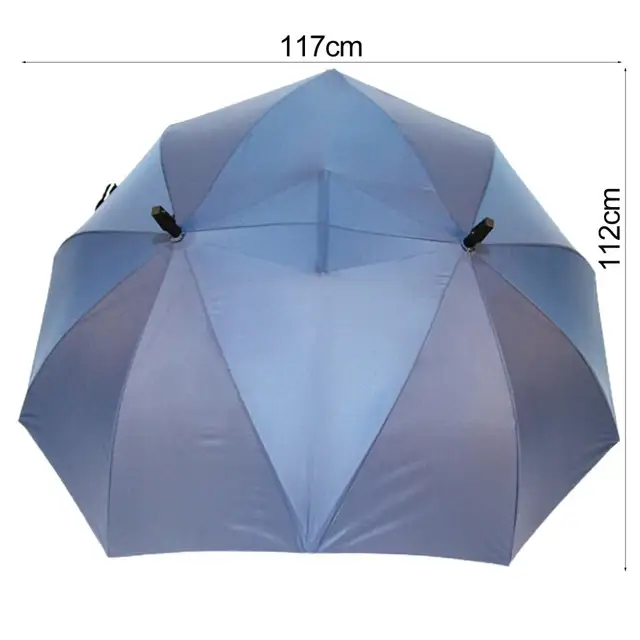 Esernyő Dupla Felső Egyenes Pólus Ívelt Fogantyú Nagy Terület Lefedettség Szélálló Napvédő Pár Kültéri Ellátás - Image 6