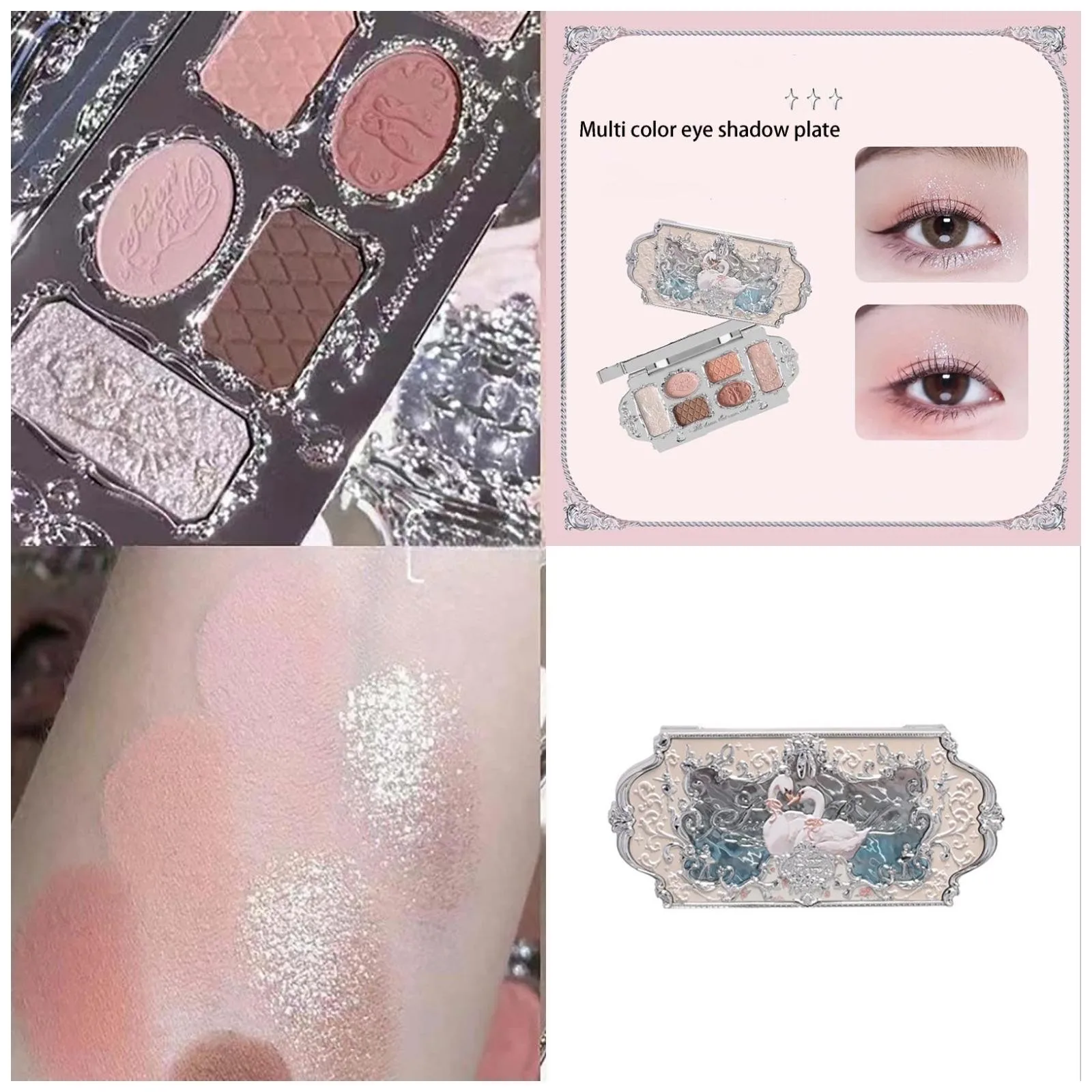 New 6Color Eye Shadow Tray Waterproof Eyeshadow Palette Lasting Make Up Brush Eye Shadow Palette Cosmetics