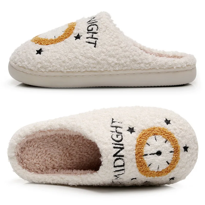 Woman Autumn Winter Shoes Butterfly Embroidery Cotton Slippers Non Slip Warm Indoor Floor Shoes Soft Plush Flat Home Slippers 6
