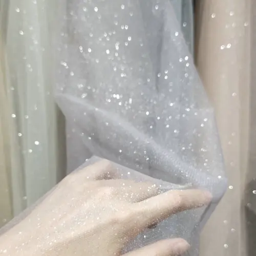 150cm Wide Sequins Glittering Soft White Tulle Mesh Fabric for Wedding  Dress Evening Dress Making Party Background Decor Cloth