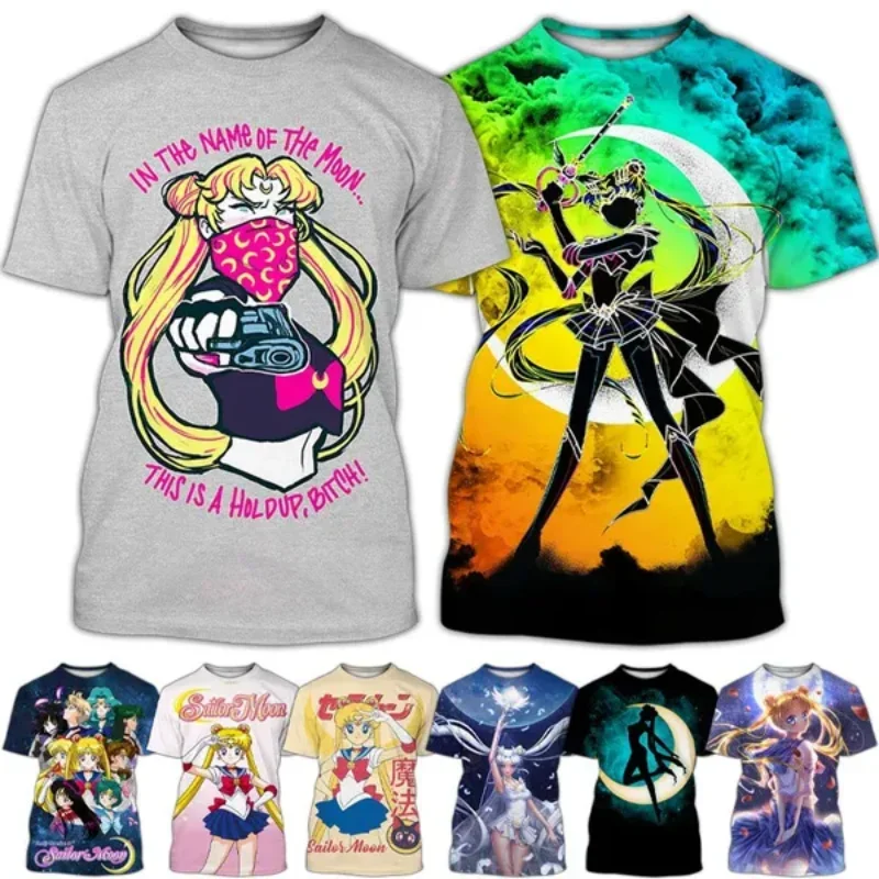 

Fashion Women Clothing Sailor Moon Classic Cartoon Anime T-shirt Cute Personality Oversized T Shirt Harajuku Unisex Tops Tees