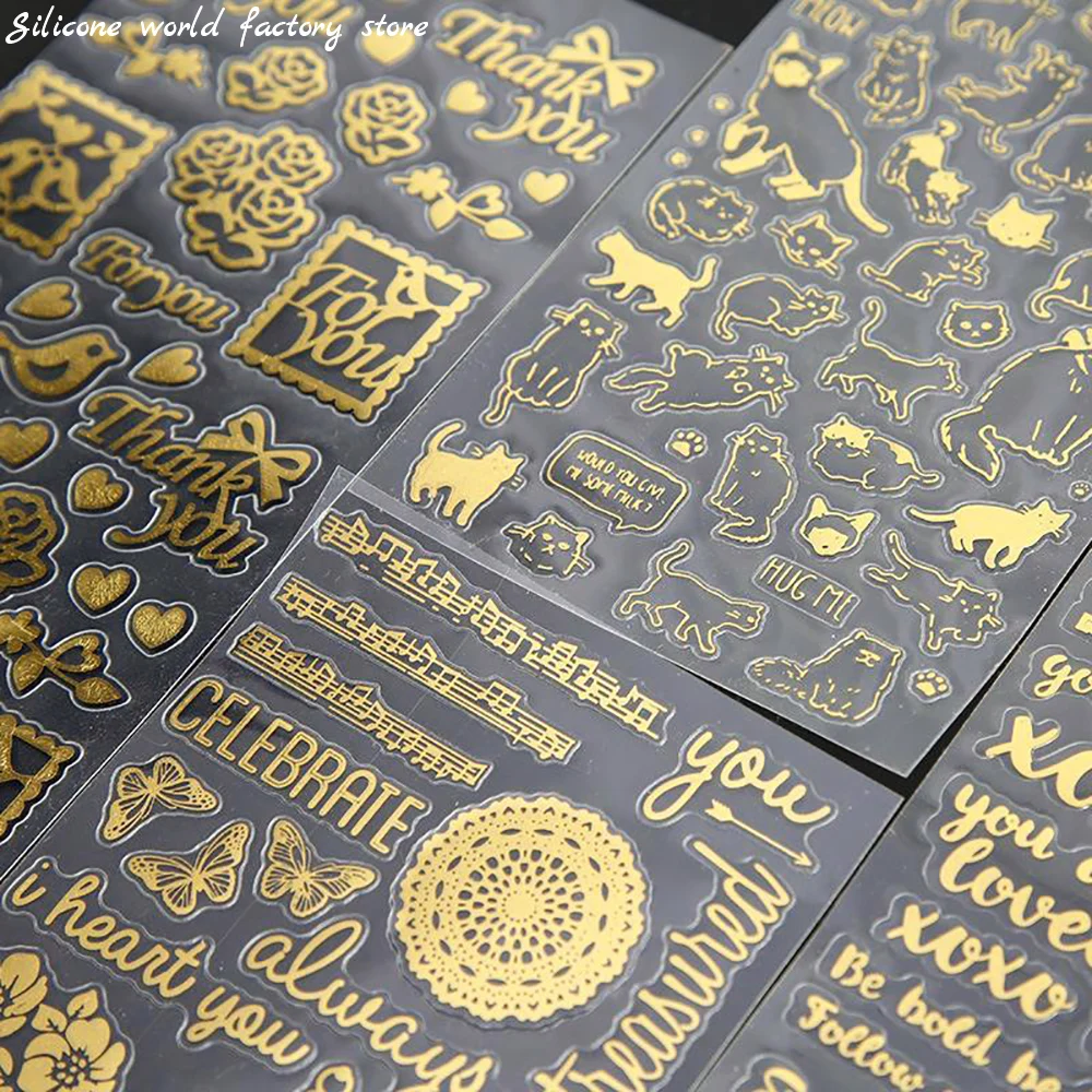 Silicone world 2pcs Decor Stickers Resin Fillings Letters UV Epoxy Resin Filler For DIY Silicone Molds Craft Jewelry Making